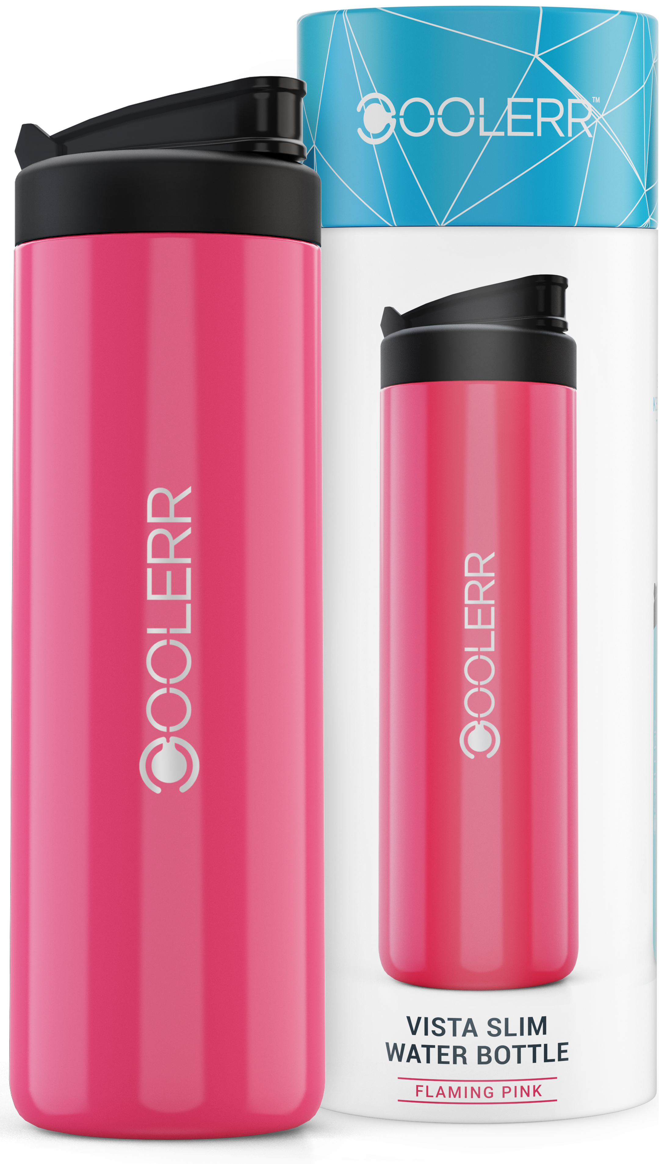 Vista Slim Bottle - Flaming Pink - 500ml – Coolerr